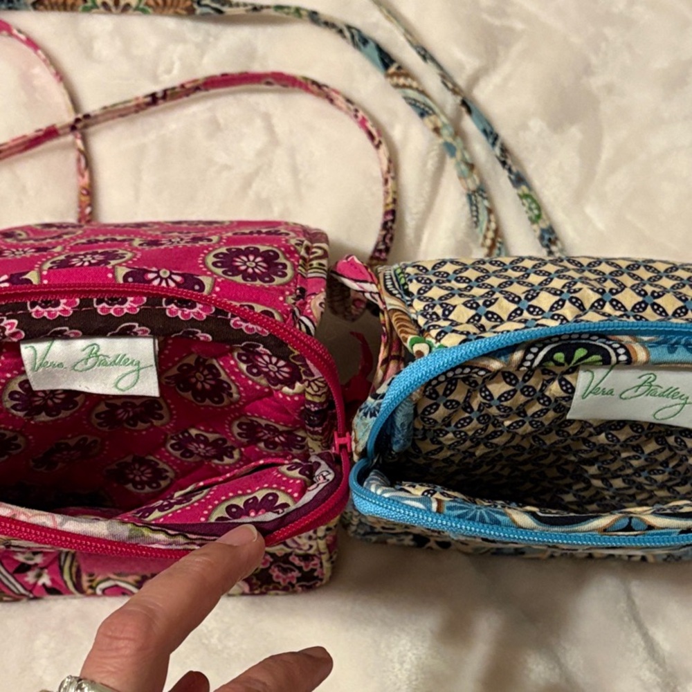 Vera Bradley Pink and Blue Paisley Crossbody Bags - Picture 4 of 4